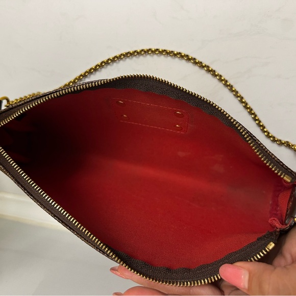 🤎LV EVA DAMIER EBENE Pochette / Clutch🎀 2015 collection✨EUC✨ - Picture 10 of 17
